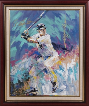 Derek Jeter Signed Tony Cappareli 20x24" Giclee Painting on Canvas Framed (JSA)